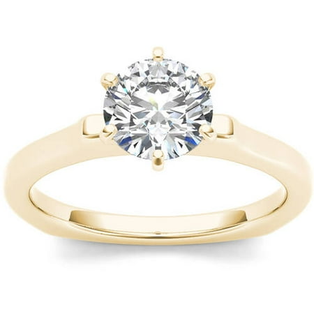 1 Carat T.W. Diamond Euro Style Solitaire 14kt Yellow Gold Engagement Ring
