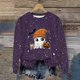thumbnail image 1 of Ailaofu Women's Halloween Printed Round Neck Casual Sports Long Sleeve Sweatshirt Top Sweatshirt Loose Soft Long Sleeve Pullover Tops, 1 of 6