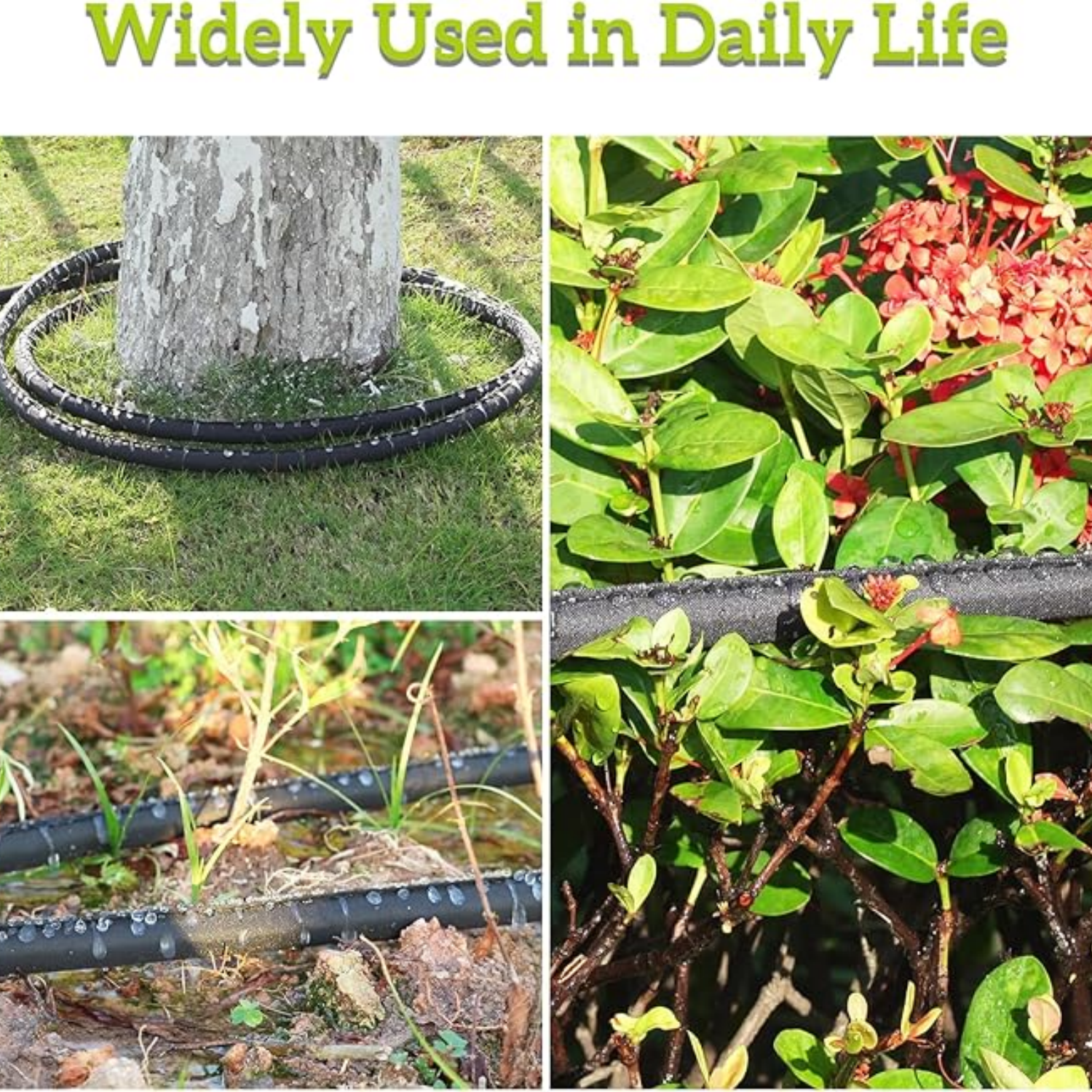 Flat Soaker Hose 100 ft for Garden Beds, 1/2'' x 50 ft 2 Pack Drip Irrigation Hoses Save Water 80% Heavy Duty for Vegetable