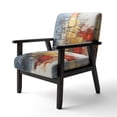 thumbnail image 3 of Designart "Gold Red Collage Serenade" Upholstered Abstract Accent Chair and Modern & Contemporary Arm Chair - Multiple Color & Pattern, 3 of 7