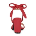 thumbnail image 2 of BLISSFUL STEP Women's Sandals Ankle Tie Back Open Toe Block Heels Red 7, 2 of 8