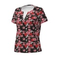 thumbnail image 2 of Naloa Rose Flowers Print T-Shirts Short Sleeve V Neck Tees for Women Fashion Tops Trendy Lightweight Soft Casual Summer Outfits Clothes, 2 of 5