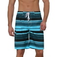 thumbnail image 1 of INSPIRAR CHIC Pantalones Cortos de Playa y Piscina para Hombre con Estampado de Rayas y Bloque de Color 36 Azul, 1 of 5