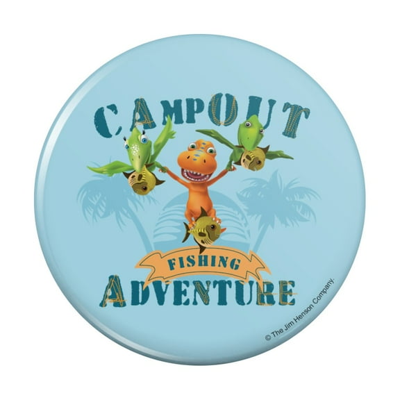 Campout Fishing Adventure Dinosaur Train Kitchen Refrigerator Locker Button Magnet