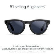Ray-Ban Meta (Gen 2), Headliner, Shiny Black, Transitions® Sapphire Lenses | Smart AI Glasses