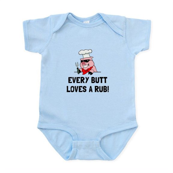 CafePress - BBQ Butt Loves Rub Body Suit - Baby Light Bodysuit, Size Newborn - 24 Months