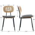 thumbnail image 3 of Dayalane Modern Rattan Dining Chairs Set of 2, PU Leather Upholstered Seats with Open Backrest Metal Legs, Armless Side Chairs for Dining Room or Kitchen, White, 3 of 7