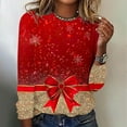 thumbnail image 2 of SELONE Christmas Shirts for Women Printed Crewneck Pullover Long Sleeved Casual Tops Red 5XL, 2 of 4