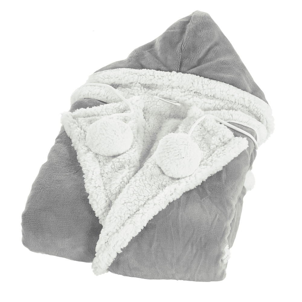 Chic Home Luxury Wearable Hoodie Blanket, 50" x 70", Gray