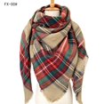thumbnail image 1 of Bufanda de tartán para mujer: bufandas de invierno a cuadros, chal triangular grande y cálido, de cachemira, suave y a cuadros., 1 of 5