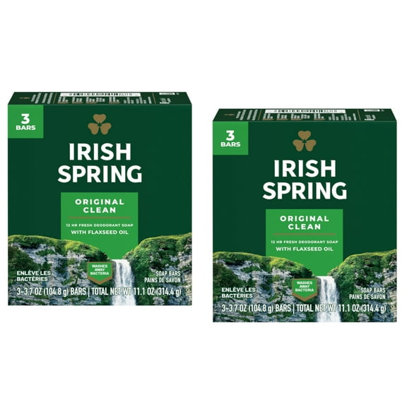 2 Packs Irish Spring Soap Bars, Original, 3.75 Oz each, Pack of 3 Total 6 Bars
