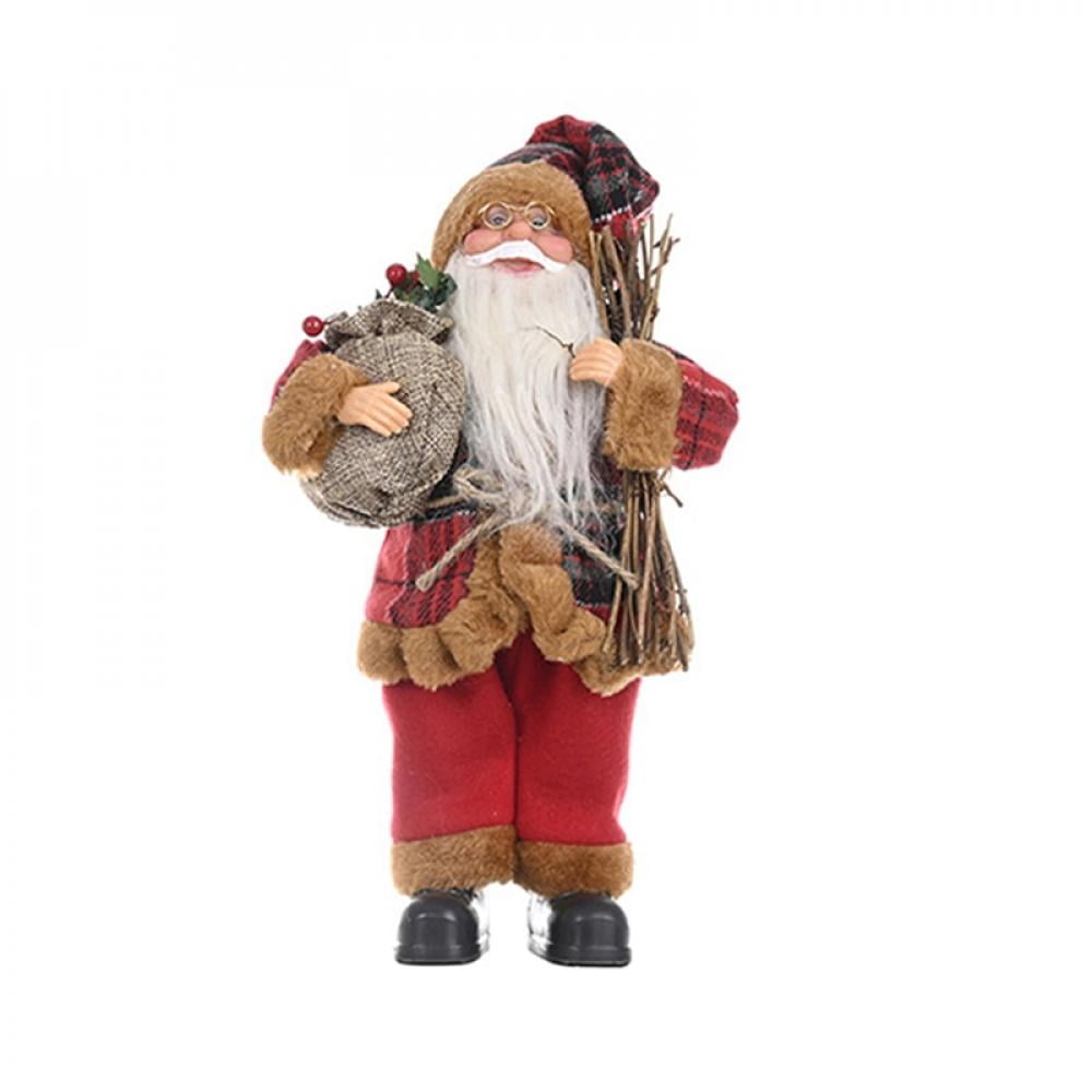 Santa Plush Figure Window Decor Centerpiece Display Santa Claus Doll 