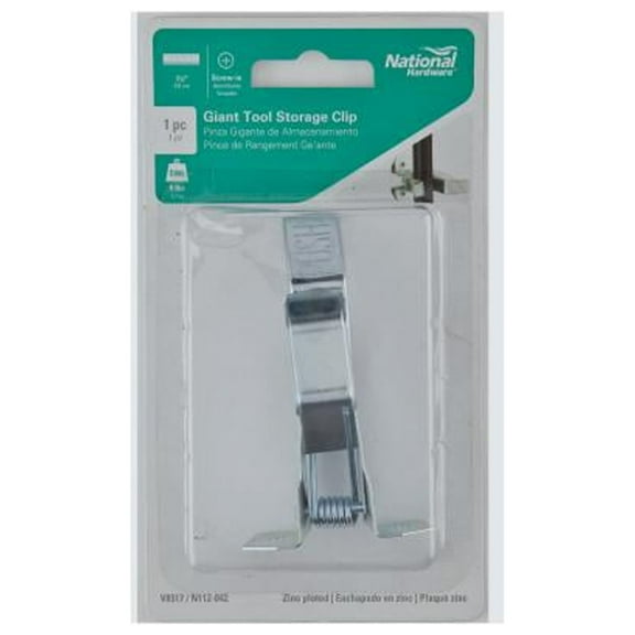 National Hardware N112-042 Giant Tool Storage Clip, Spring Grip, Zinc Plated Steel - Quantity 6