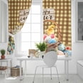 thumbnail image 5 of Easter Chicken Eggs Blackout Curtains for Bedroom, Spring Daisy Flowers Yellow Brown Check Thermal Insulated Kitchen Drapes with Grommets, Light Blocking Window Treatment, 2 Panels 42" x 45", 5 of 7