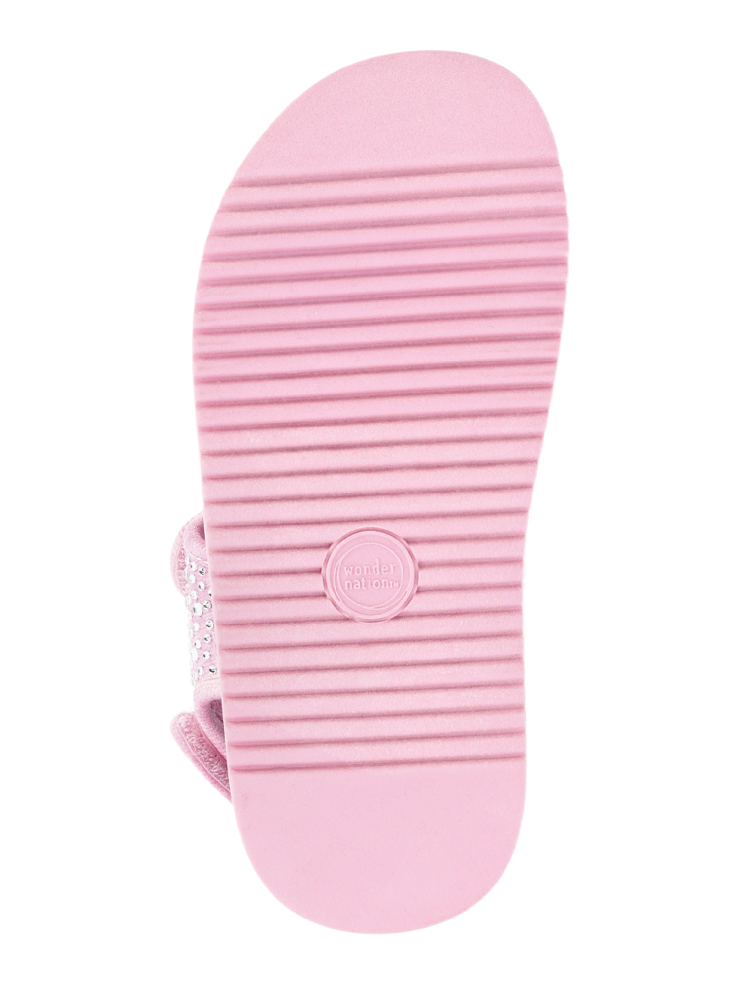 Wonder Nation Little and Big Girls’ Rhinestone Two Strap Sandals
