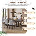 thumbnail image 3 of Harper & Bright Designs Farmhouse 7 Pieces Extendable Dining Table Set for 6, Solid Wood Kitchen Table with Butterfly Leaf and 6 Upholstered Chairs, Brown, 3 of 16