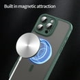 thumbnail image 4 of ELEHOLD Case for iPhone 15 Pro, Shockproof Magnetic Transparent Frosted Phone Case,Wireless Charging Support,Green, 4 of 10