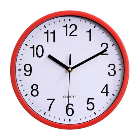 DESIGNICE 2026 New Wall Clock,Lightweight and Waterproof Design Large Wall Clock,Precise Quartz Movement Kitchen Clock,10,Red for Kitchen,Office,Living Room,Home,Study