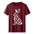 thumbnail image 4 of Tops de Cuello Alto para las Mujeres Amante Impreso Camiseta Cuello Redondo Manga Corta, Poliéster Spandex, 4 of 7