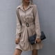 thumbnail image 2 of Vestido Camisero De Manga Larga Con Solapa, Lavable A Máquina, Con Volantes, Transpirable, Informal, Con Botones, Para Uso Diario, Para Mujer ANGGREK No, 2 of 6