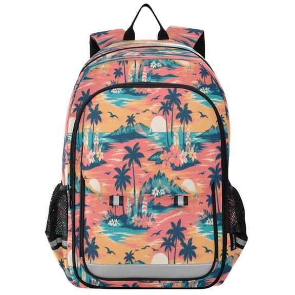 Backpack 12.9 *5.1 * 17.7 Inches Outing Backpack, Shopping Backpack, Travel Backpack Palm Sunset Retro
