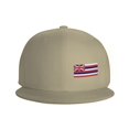 thumbnail image 3 of DouZhe Casquette à Visière Plate Snapback, Imprimés Drapeau Rayures État Hawaïen Ajustable Jaune Casquette de Baseball Adulte, 3 of 6