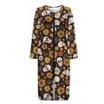 thumbnail image 4 of Xoenoiee Skull Sunflower Daisy Spider Web Print Women's Zip Up Robe Halloween Fleece Bathrobe Long Zipper Lounger Warm Housecoat Full Length Nightgown with Pockets, 2XL, 4 of 7