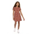 thumbnail image 4 of Barbie Girls' Print Skater Dress with Short Sleeves, Sizes 4-12, 4 of 6