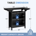 thumbnail image 4 of LOYALICE HDPE Outdoor Bar Table with Open Storage, Weather Resistant Patio Bar Height Table for Poolside, Parties, Kitchen, Black, 4 of 10