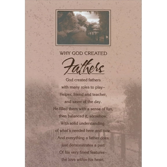 Designer Greetings Why God Created Fathers: Path in Die Cut Window Religious / Inspirational Birthday Card