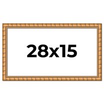 28x15 Frame Gold Real Wood Picture Frame Width 1.5 inches | Interior Frame Depth 0.5 inches |