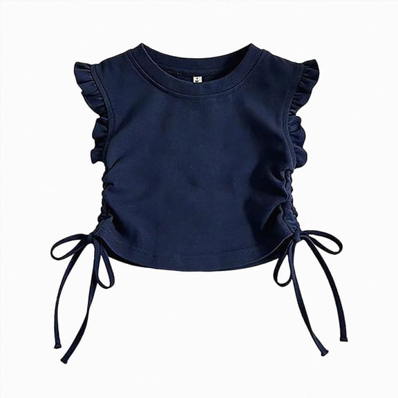 Ccpelsie Toddler Short Sleeve T-Shirts Kids Summer Casual Tops Crewneck Tees Navy,5-6 Years