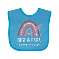 Inktastic Gigi and Papa Love Me Rainbow Girls Baby Bib