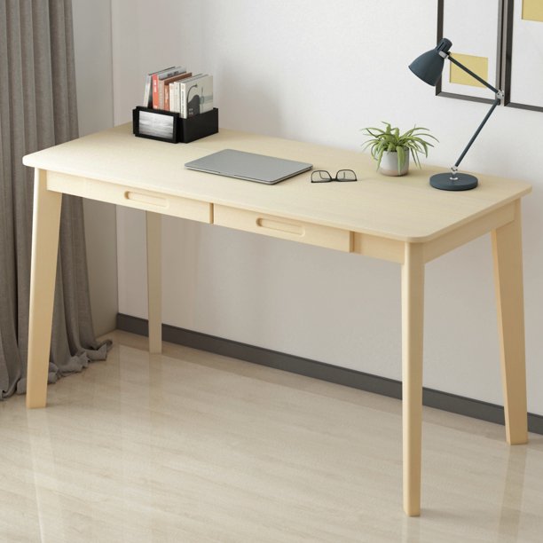 Solid wood Leg Computer Desk Office Computer Desk Wood Writing Gaming ...