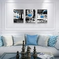 thumbnail image 5 of Canvas Wall Art For Kitchen Wall Decor For Dining Room Black And White Wine Glasses Painting Modern Blue Wine Canvas Art Prints Ready To Hang Pictures For Restaurant Home Decorations 12"X16" 3 Pieces, 5 of 6
