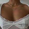 thumbnail image 1 of Collares con inicial de A-Z y letras pequeñas para mujer, gargantilla de cadena con letras pequeñas y brillantes, joyería de Collar en capas de acero inoxidable de Color dorado, 1 of 4