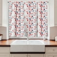 thumbnail image 2 of Ambesonne London Kitchen Curtains, British Culture Sketch, 55"x39", Vermilion Dark Blue, 2 of 3