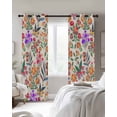 thumbnail image 3 of Watercolor Floral Blackout Curtains 84 Inches Long, Retro Botanical Flowers Leaves Spring Beige Thermal Insulated Black Out Curtains, Darken Window Curtain for Bedroom Living Room 52"x84" 2 Panels, 3 of 9