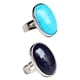 thumbnail image 1 of 2 Piezas de Cristal Natural Oval Piedra Preciosa Boda de Banda Ajustable, 1 of 7