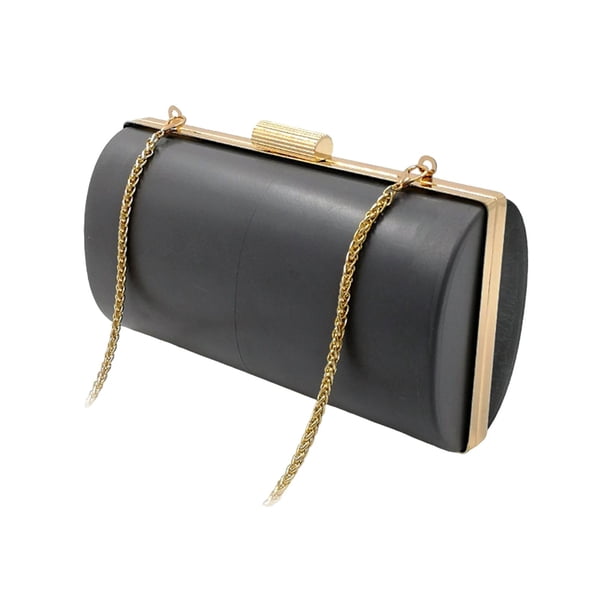 Bolso de noche para mujer, bolso de mano a la moda con correa desmontable para boda, fiesta, graduación Cierre de cilindro