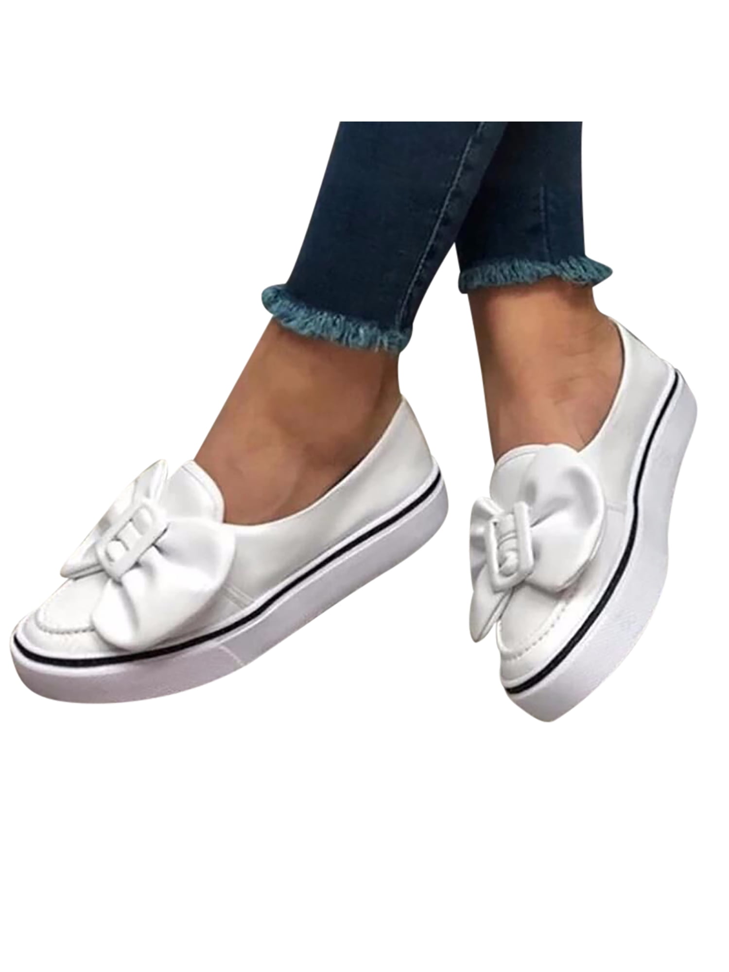 Women's Slip On Brogue Sneakers Flat Oxfords Boat Plimsolls Loafers Casual Shoes