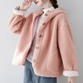 thumbnail image 5 of AOOCHASLIY Women Coat Women Long Sleeved with Pockets Windproof and Warm Long Plush Hooded Short Jacket, 5 of 5