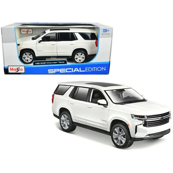 2021 Chevrolet Tahoe White with Sunroof "Special Edition" 1/26 Diecast Model Car by Maisto