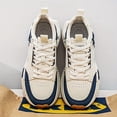 thumbnail image 5 of AOPLUS Men'S Classic Low-Top Sneakers - White & Navy Blue, Lace-Up Casual Sports Shoes with Durable PVC Sole, Comfortable Fabric Lining, and Stylish Design for Casual Attire, Allseason Shoes | Styli, 5 of 8
