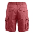 thumbnail image 5 of Cargo Shorts for Men Relaxed Fit Lightweight Elastic Waist Stretch Summer Ripstop Workout Hiking Outdoor Men's Cargo Shorts with Pockets Red XL, 5 of 8