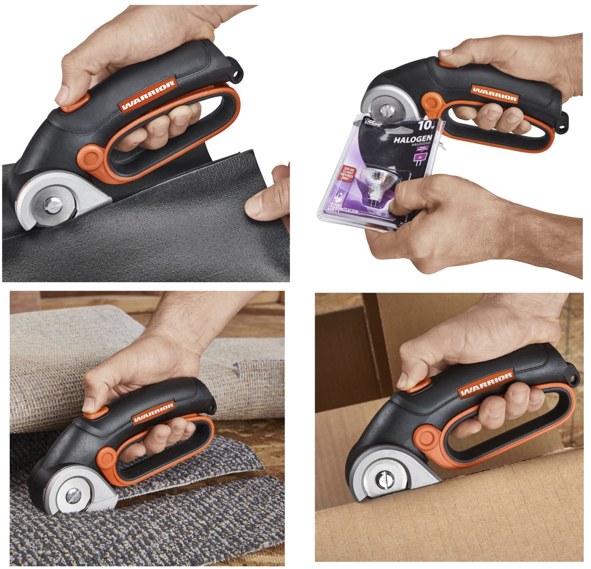 WARRIOR 4V Cordless Power Cutter Easily cut through paper, cloth, carpet, leather, plastic packaging Power Cutter