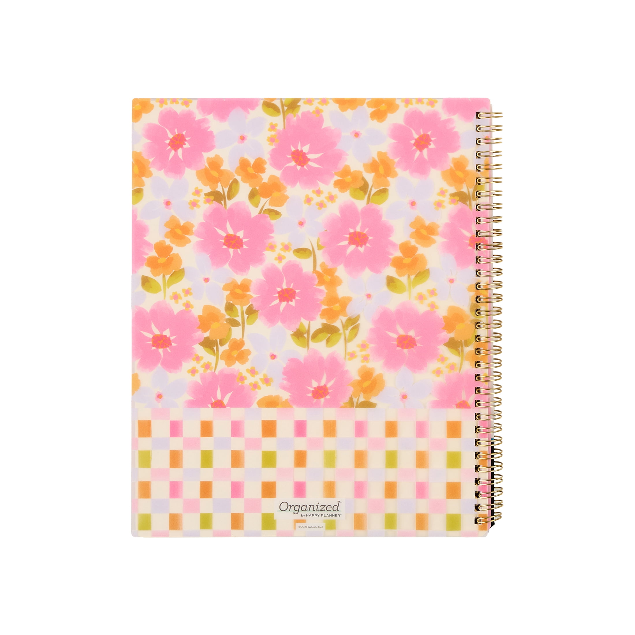 Organized by Happy Planner Monthly Weekly Big Planner (8.5" x 11") Sunshine Blooms 15-Month April 2026-June 2027, metal twin loop