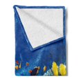 thumbnail image 2 of Fish Soft Flannel Fleece Blanket, Fairy Underwater with Fish and Source of Oxygen Coral Aquatic Liquid Culture Scenery, Cozy Plush for Indoor and Outdoor Use, 70" x 90", Multicolor, by Ambesonne, 2 of 5