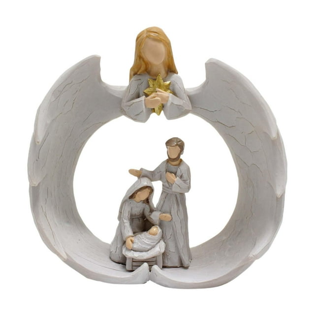 veasfak Angel Statue Figurine Artwork Festivals Indoor Table Centerpiece Resin Craft
