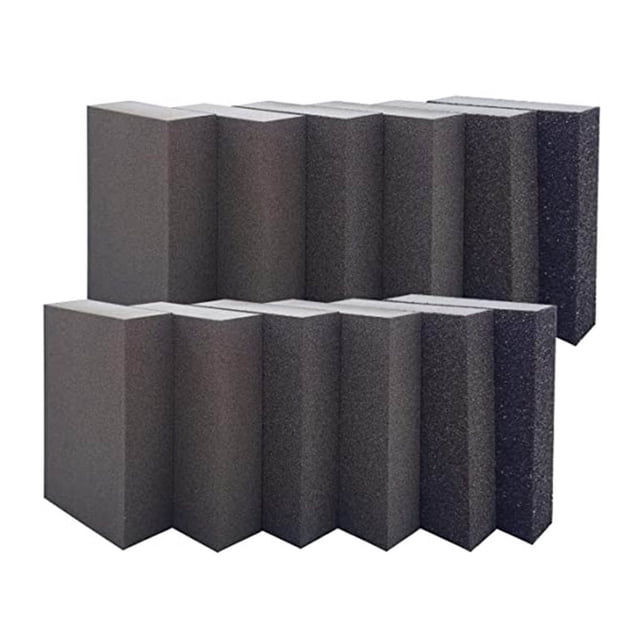 5pcs Réutilisable Éponge de Ponçage Lavable Assortiment de Polissage Bloc Kit Carré Sable Poli Outil